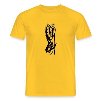 Artistic abstract artwork woman - Men's T-Shirt - yellow - Front - AI Model Male 178 dark (178cm)