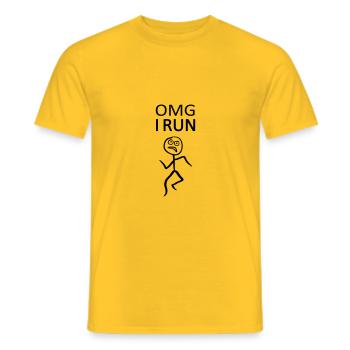 Omg, je cours - cours, coureur - T-shirt homme - jaune - Devant - AI Model Male 178 dark (178cm)