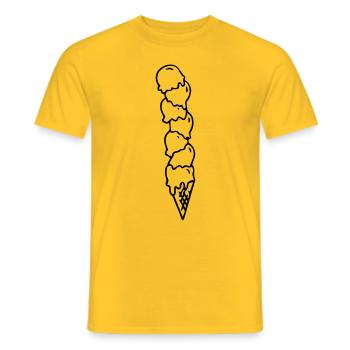 Ice cream Ice cream Waffle ice cream Gelateria Ice cream parlour Gelato - Men's T-Shirt - yellow - Front - AI Model Male 178 dark (178cm)