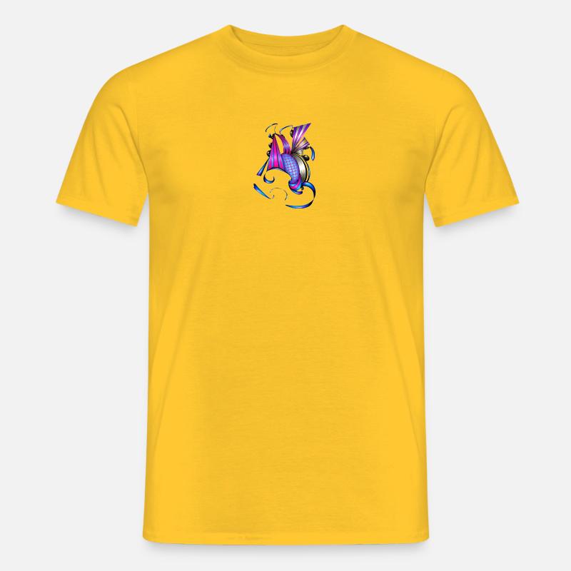 Farbige Spiral- und Fächerkunst - Männer T-Shirt - Gelb