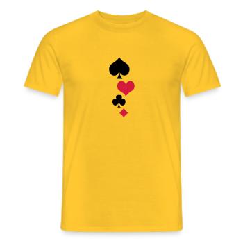 Karten 1 - Männer T-Shirt - Gelb - Vorne - AI Model Male 178 dark (178cm)