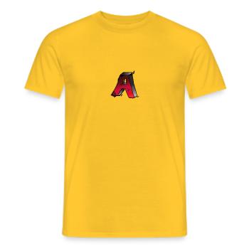 A Buchstabe - Männer T-Shirt - Gelb - Vorne - AI Model Male 178 dark (178cm)