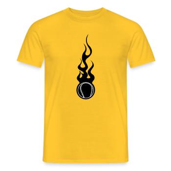 Baseball - Sport - T-shirt homme - jaune - Devant - AI Model Male 178 dark (178cm)