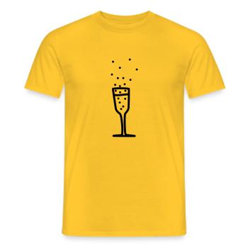 sektglas 2 - Männer T-Shirt - Gelb - Vorne - AI Model Male 178 dark (178cm)