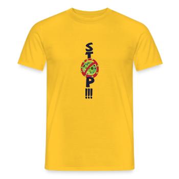 Stoppen Sie den Virus - Männer T-Shirt - Gelb - Vorne - AI Model Male 178 dark (178cm)