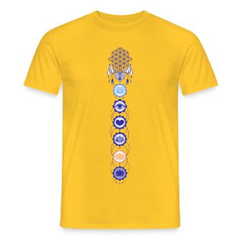 Spiritualität Meditation Heilige Geometrie Lotus - Männer T-Shirt - Gelb - Vorne - AI Model Male 178 dark (178cm)