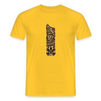 Maori Chest Logo 58 Black - Men's T-Shirt - yellow - Front - AI Model Male 178 dark (178cm)