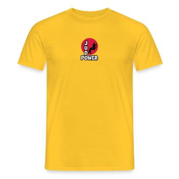 JudoPower Logo - Männer T-Shirt - Gelb - Vorne - AI Model Male 178 dark (178cm)