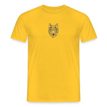 Wolfenkopf Linienzeichnung - Männer T-Shirt - Gelb - Vorne - AI Model Male 178 dark (178cm)