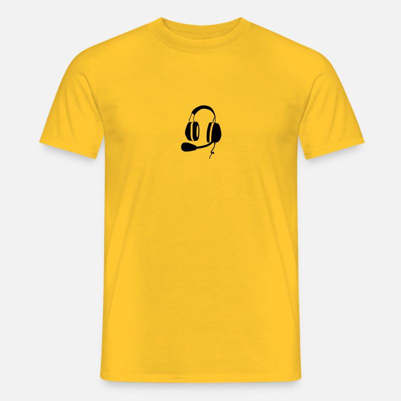 headset Flugzeug Pilot Flieger Ultaleichtflugzeug - Männer T-Shirt - Gelb
