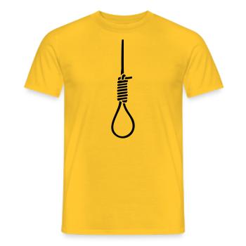 Lass Dich nicht hängen! - Männer T-Shirt - Gelb - Vorne - AI Model Male 178 dark (178cm)