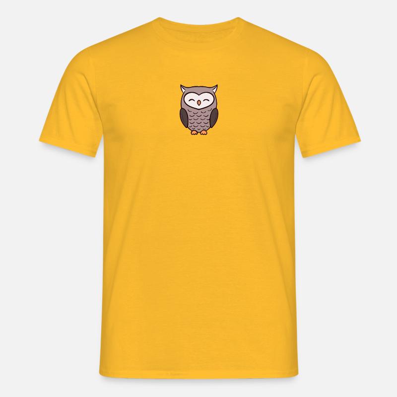 Eule Eulen - Männer T-Shirt - Gelb