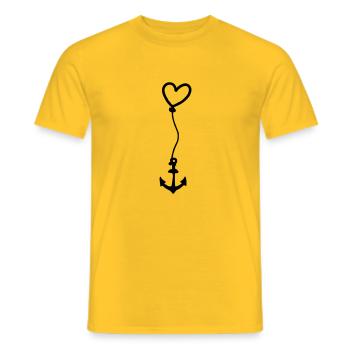 Anker mit Herz am Seil - Männer T-Shirt - Gelb - Vorne - AI Model Male 178 dark (178cm)