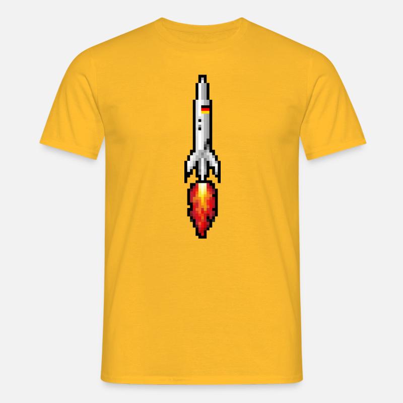 PIXEL rocket - Men's T-Shirt - yellow