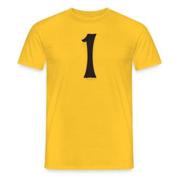 1 - Men's T-Shirt - yellow - Front - AI Model Male 178 dark (178cm)