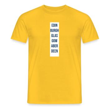 Scotland Lovers : Edinburgh Aberdeen Glasgow - Men's T-Shirt - yellow - Front - AI Model Male 178 dark (178cm)