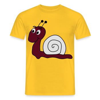 escargot - T-shirt homme - jaune - Devant - AI Model Male 178 dark (178cm)