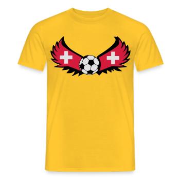 Schweizer Fussball - Männer T-Shirt - Gelb - Vorne - AI Model Male 178 dark (178cm)