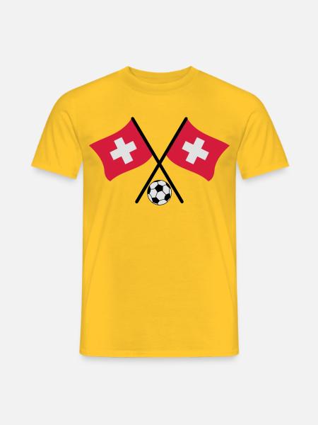 Swiss Soccer flag - Men's T-Shirt - yellow