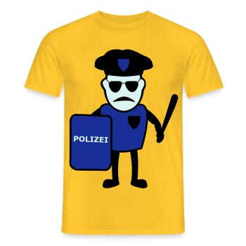 Policeman avec matraque - T-shirt homme - jaune - Devant - AI Model Male 178 dark (178cm)
