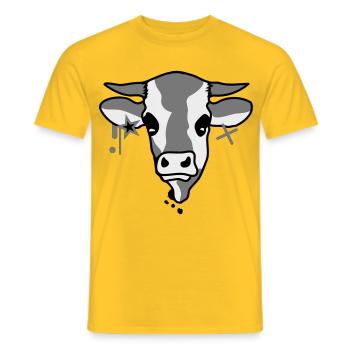 Mucca - T-shirt uomo - giallo - Fronte - AI Model Male 178 dark (178cm)