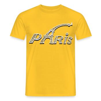 PARIS - Men's T-Shirt - yellow - Front - AI Model Male 178 dark (178cm)