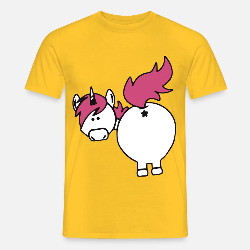 einhorn hintern - Männer T-Shirt - Gelb