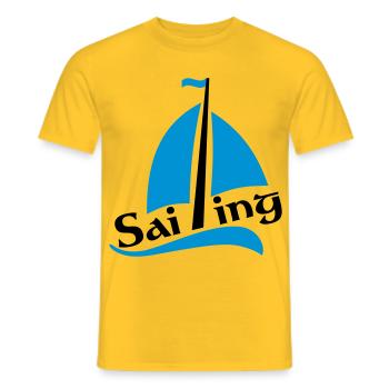 bateau à voile - T-shirt homme - jaune - Devant - AI Model Male 178 dark (178cm)