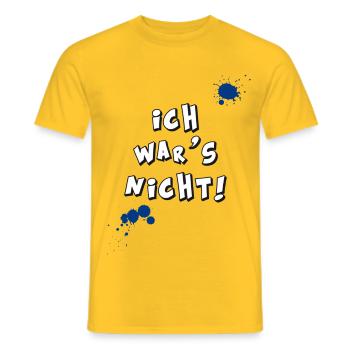 ich wars nicht kinder frech unschuldig fun fleck - Männer T-Shirt - Gelb - Vorne - AI Model Male 178 dark (178cm)
