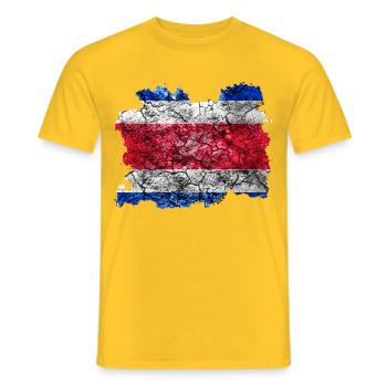 Costa Rica Drapeau Vintage - T-shirt homme - jaune - Devant - AI Model Male 178 dark (178cm)