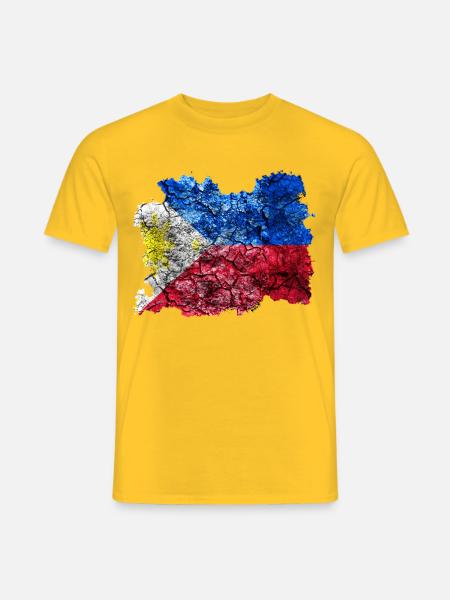 Philippinen Vintage Flagge - Männer T-Shirt - Gelb
