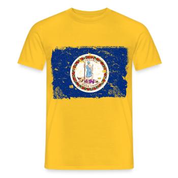 Virginia vintage flag - Men's T-Shirt - yellow - Front - AI Model Male 178 dark (178cm)