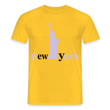 New York - Männer T-Shirt - Gelb - Vorne - AI Model Male 178 dark (178cm)