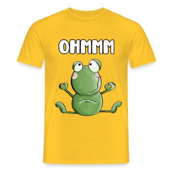 Ohmmm Frog - Frogs - Toad - Yoga - Fitness - Men's T-Shirt - yellow - Front - AI Model Male 178 dark (178cm)