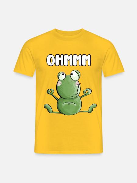 Ohmmm Frog - Frogs - Toad - Yoga - Fitness - Men's T-Shirt - yellow