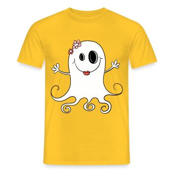 Kleines Mädchen Gespenst I Halloween - Männer T-Shirt - Gelb - Vorne - AI Model Male 178 dark (178cm)