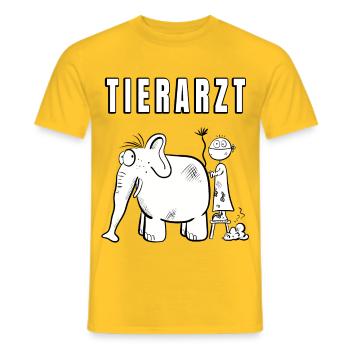 Funny Veterinarian I Veterinary Medicine I Vetmed Gift - Men's T-Shirt - yellow - Front - AI Model Male 178 dark (178cm)