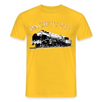 Locomotive création Louis RUNEMBERG Adagp - Men's T-Shirt - yellow - Front - AI Model Male 178 dark (178cm)