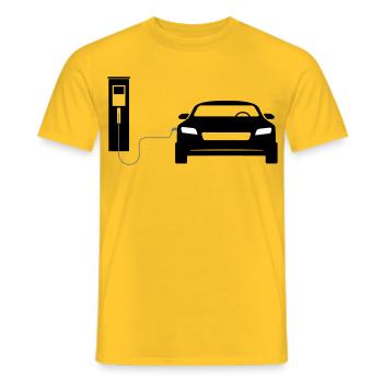 Charging station - Men's T-Shirt - yellow - Front - AI Model Male 178 dark (178cm)