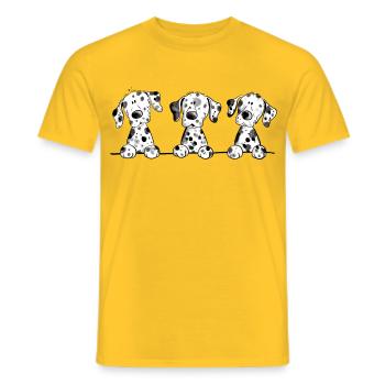 Funny Dalmatian dog puppy cartoon gift - Men's T-Shirt - yellow - Front - AI Model Male 178 dark (178cm)