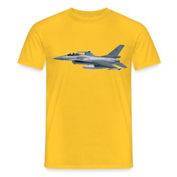 F-16 - Men's T-Shirt - yellow - Front - AI Model Male 178 dark (178cm)