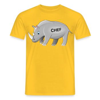 Rhino, patron, rhino, patron, PDG, cadeau drôle - T-shirt homme - jaune - Devant - AI Model Male 178 dark (178cm)