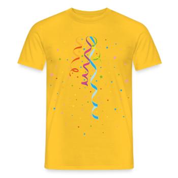 Karneval Luftschlangen Konfetti Silvester Fasching - Männer T-Shirt - Gelb - Vorne - AI Model Male 178 dark (178cm)