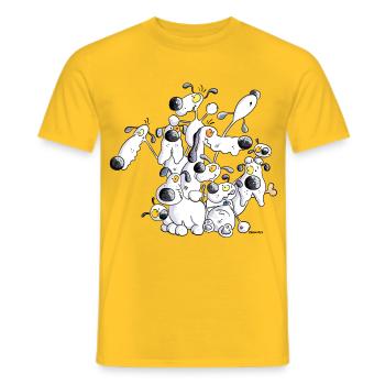 Hundehaufen - Hund - Hunde - Männer T-Shirt - Gelb - Vorne - AI Model Male 178 dark (178cm)