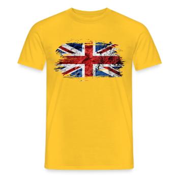 Great Britain Vintage Flag / Gift - Men's T-Shirt - yellow - Front - AI Model Male 178 dark (178cm)