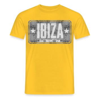 Ibiza Insel Reiseziel Design - Männer T-Shirt - Gelb - Vorne - AI Model Male 178 dark (178cm)