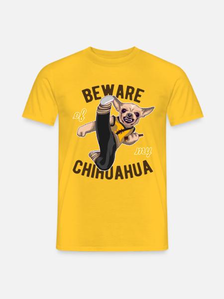 Bissiger Hund - Männer T-Shirt - Gelb