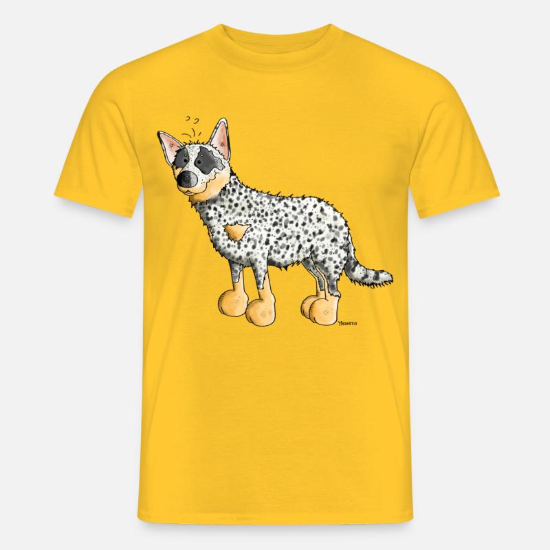 Witziger Australian Cattle Dog - Hund - Männer T-Shirt - Gelb
