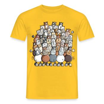 Colorful Pile Of Horses - Horse - Men's T-Shirt - yellow - Front - AI Model Male 178 dark (178cm)