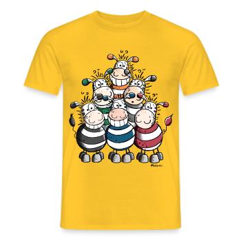 Colourful Zebras - Men's T-Shirt - yellow - Front - AI Model Male 178 dark (178cm)